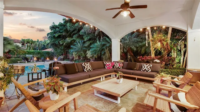 a outdoor living space with patio furniture