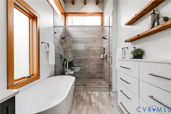 a bathroom with a shower