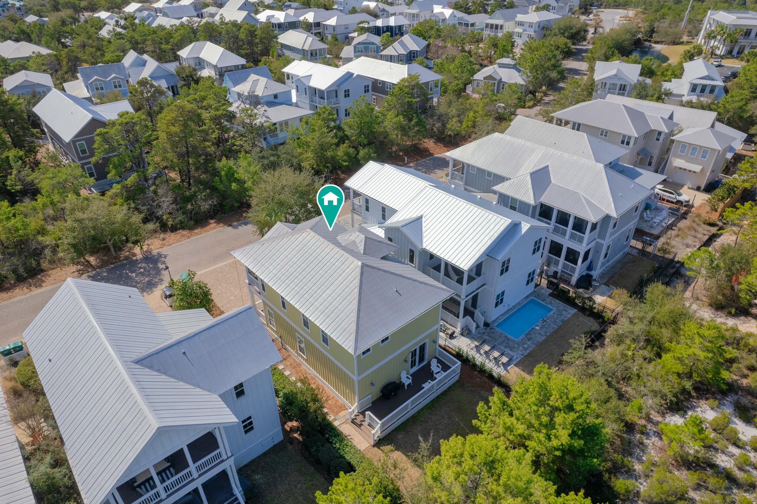 125 Gulfview Circle Santa Rosa Beach, FL 32459 - Photo 48 of 57 an aerial view of a house with a garden