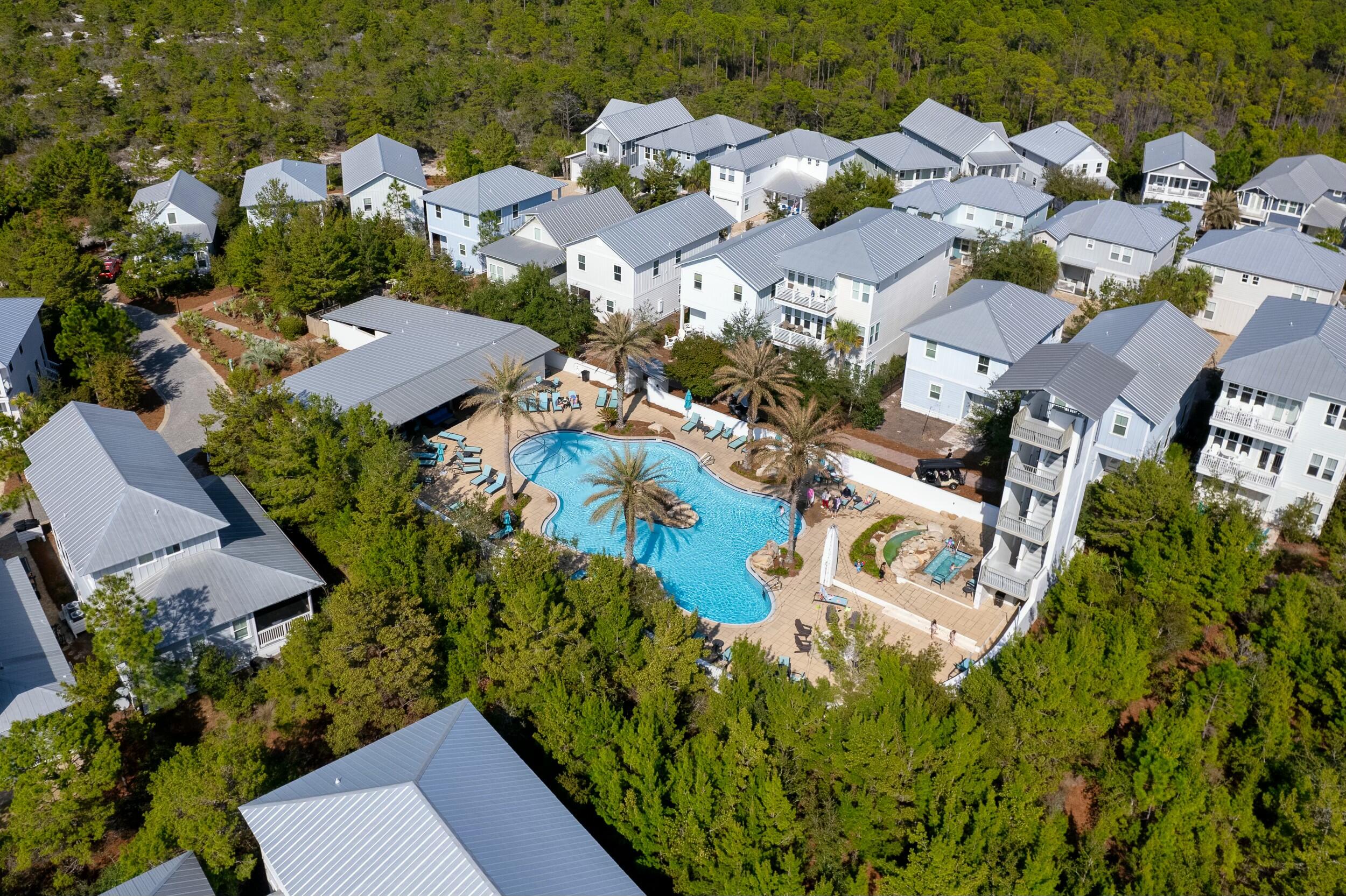 125 Gulfview Circle Santa Rosa Beach, FL 32459 - Photo 57 of 57 an aerial view of residential house with outdoor space and swimming pool