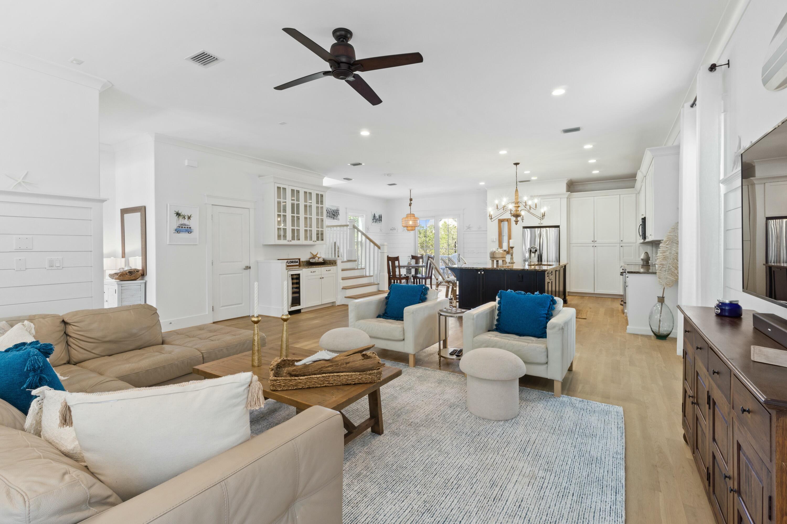 125 Gulfview Circle Santa Rosa Beach, FL 32459 - Photo 6 of 57 a living room with furniture and a view of kitchen