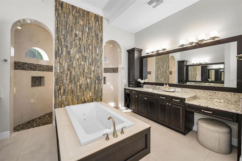 9829 Milano Drive Trinity, FL 34655 - Photo 44 of 100 a spacious bathroom with a granite countertop tub sink and mirror