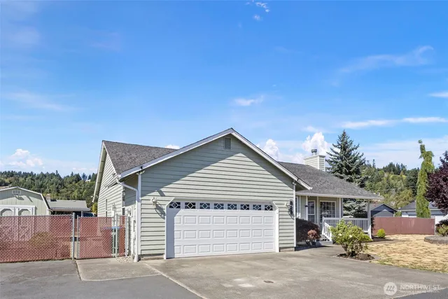 a view of a house with a backyard