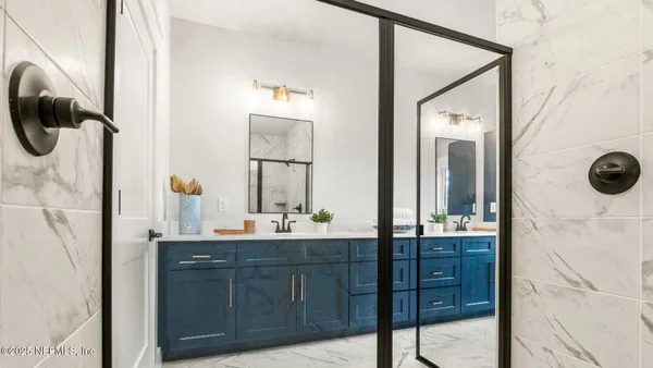 a bathroom with a shower