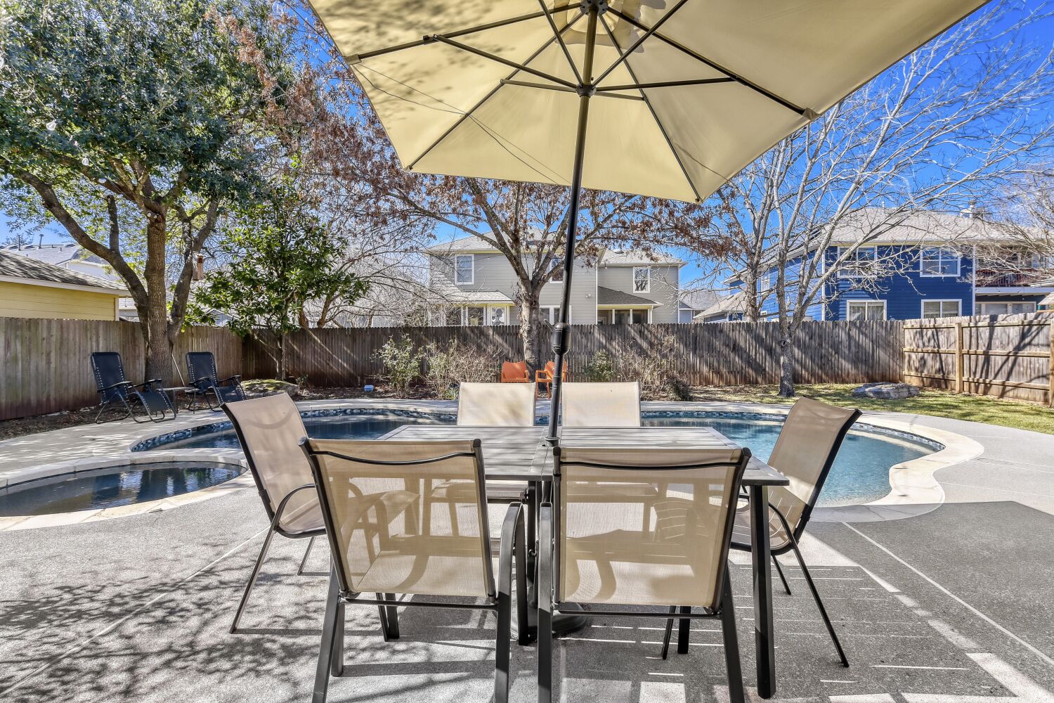 9504 Prescott Drive Austin, TX 78749 - Photo 22 of 33 Enjoy your morning coffee or evening beverage poolside.