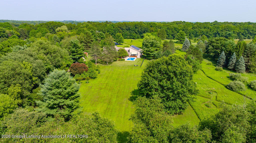 5353 Barton Road Williamston, MI 48895 - Photo 66 of 88 5353 Barton. Aerial Rear View