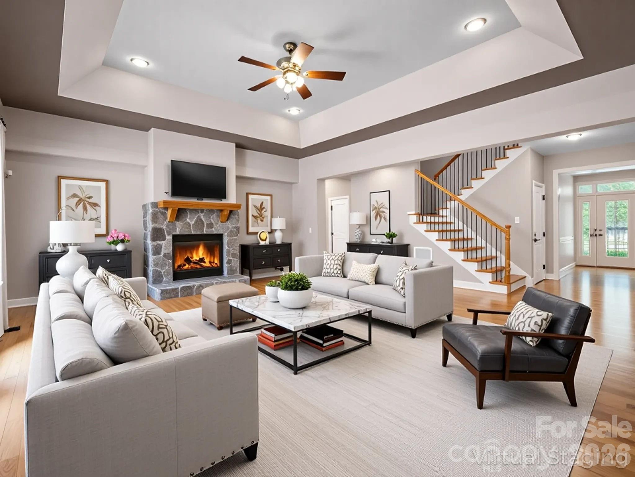217 Blossom Hill Road Lincolnton, NC 28092 - Photo 12 of 44 a living room with furniture fireplace and a flat screen tv