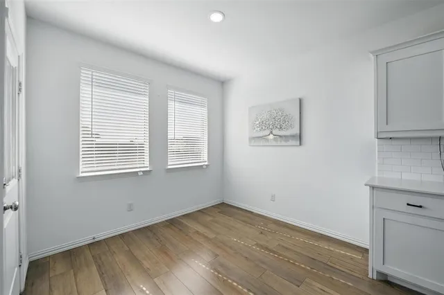 an empty room with a window