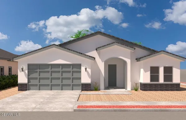 a front view of a house with a empty space