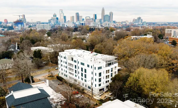 a view of a city with tall buildings