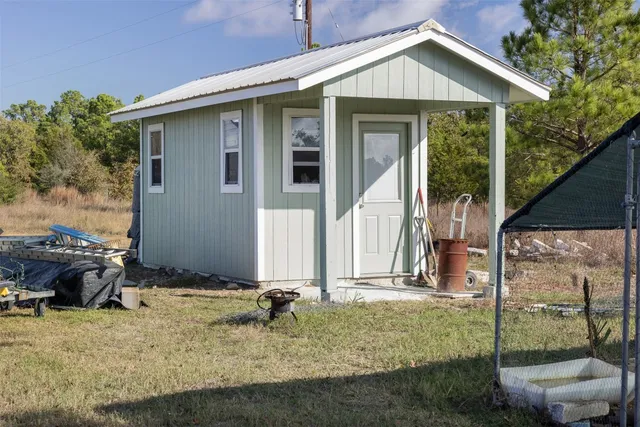 an aerial view of a house