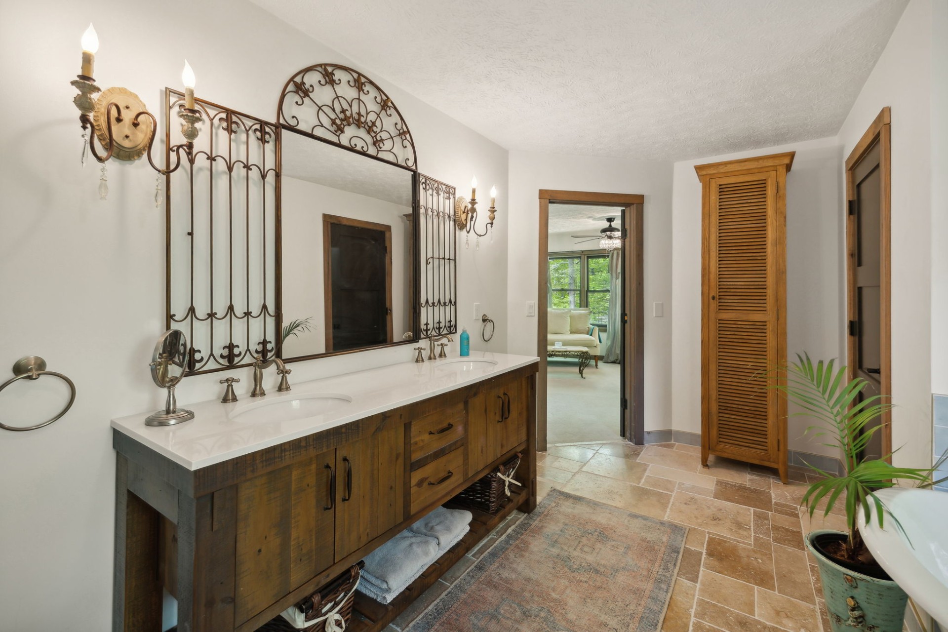 5617 A Pinewood Road Franklin, TN 37064 - Photo 63 of 67 a bathroom with a double vanity sink mirror and shower