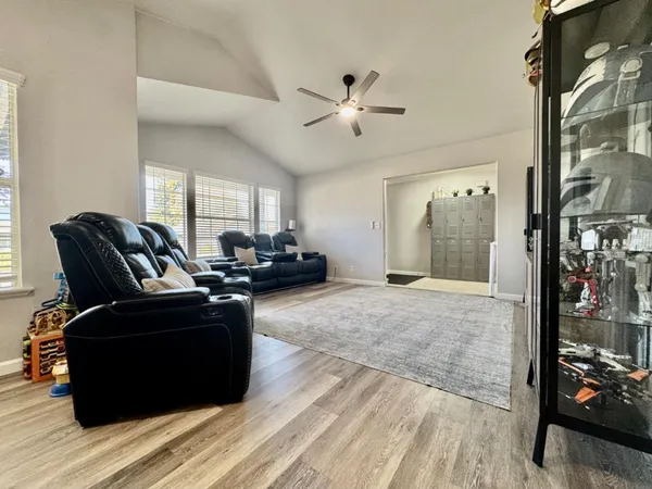 a living room with furniture