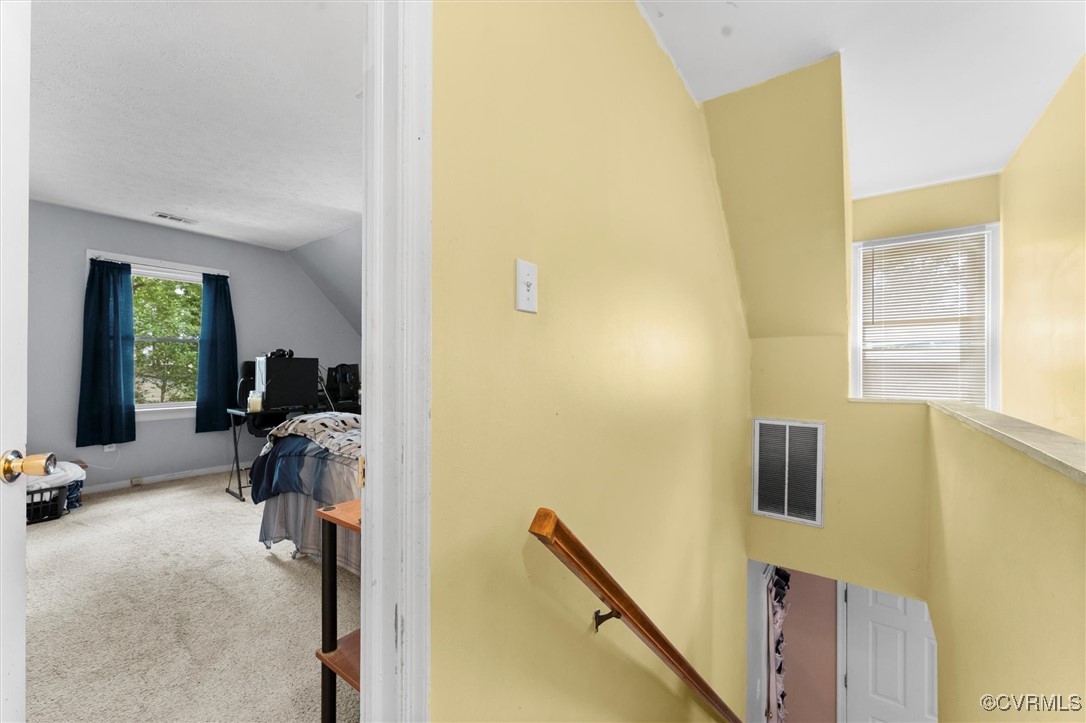 7306 Full Rack Drive Midlothian, VA 23112 - Photo 21 of 32 Stairway featuring carpet flooring and vaulted cei