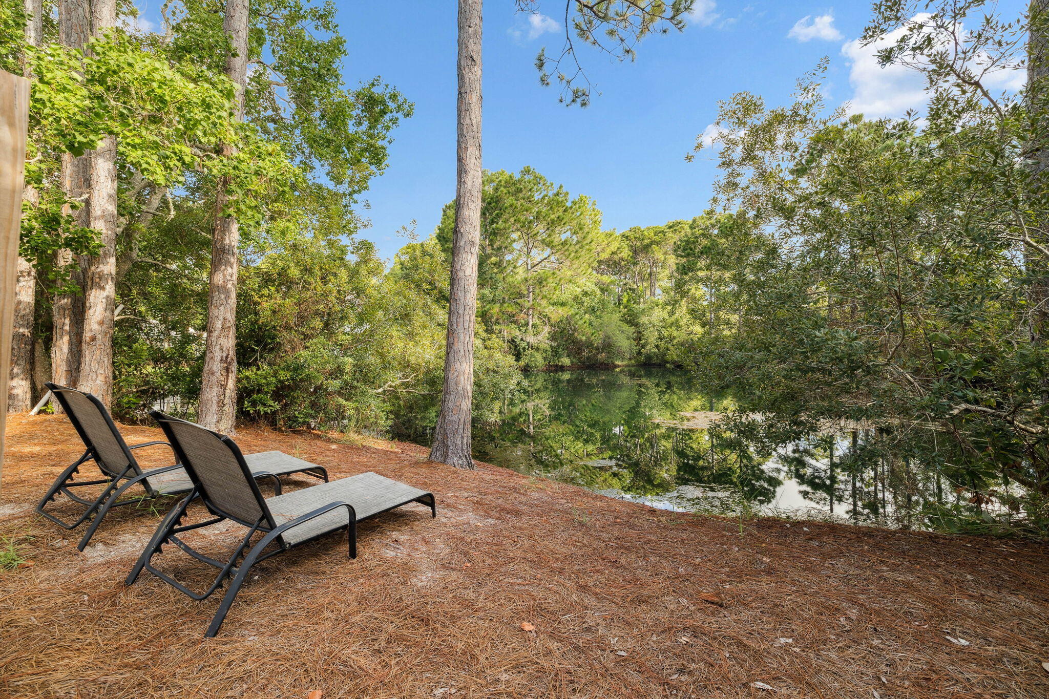 198 Somerset Bridge Road, Unit 114 Santa Rosa Beach, FL 32459 - Photo 24 of 28 a view of a bench in a backyard