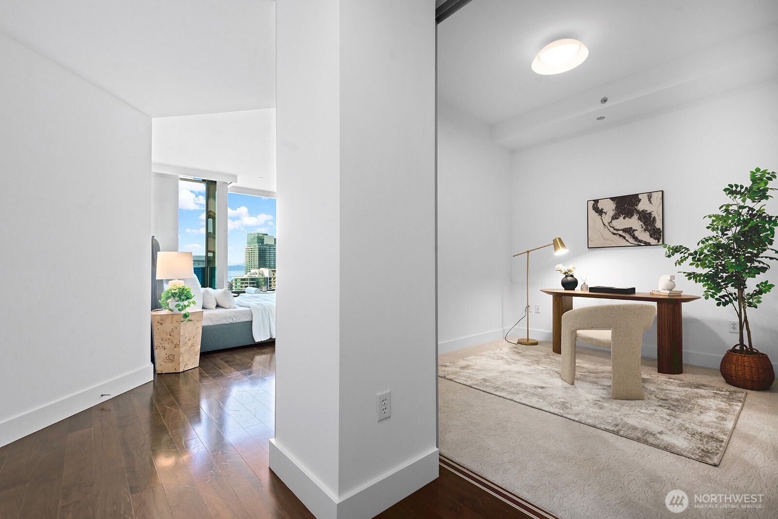 737 Olive Way, Unit 3509 Seattle, WA 98101 - Photo 21 of 31 a living room with furniture and a couch