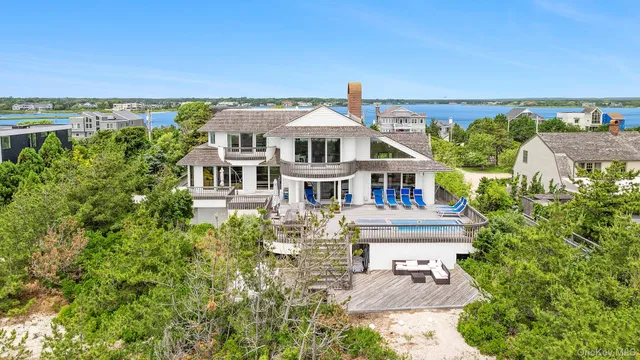 an aerial view of beach and ocean