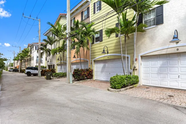 a view of a street with a building in front of it