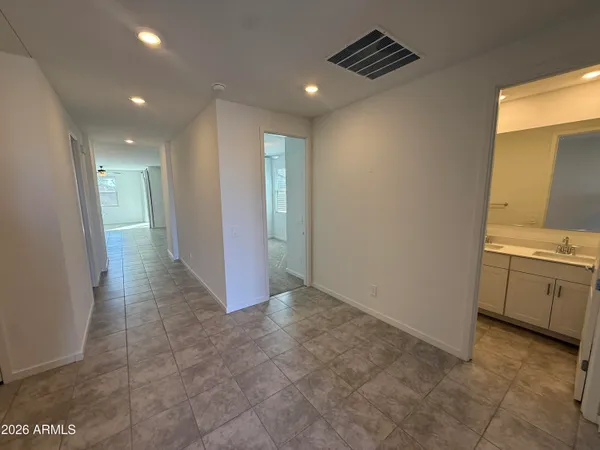 a view of hallway with stairs