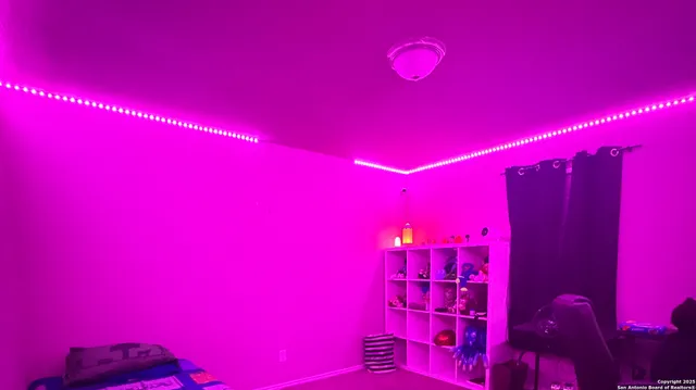 a view of a red building