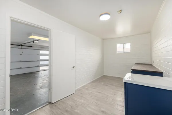 a view of an empty room and window