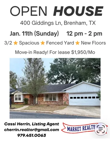 $1,950 | 400 Giddings Lane, Brenham, TX 77833