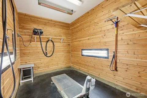 a bathroom with a sink and a shower