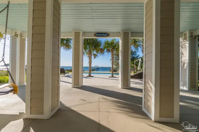 a view of balcony with furniture