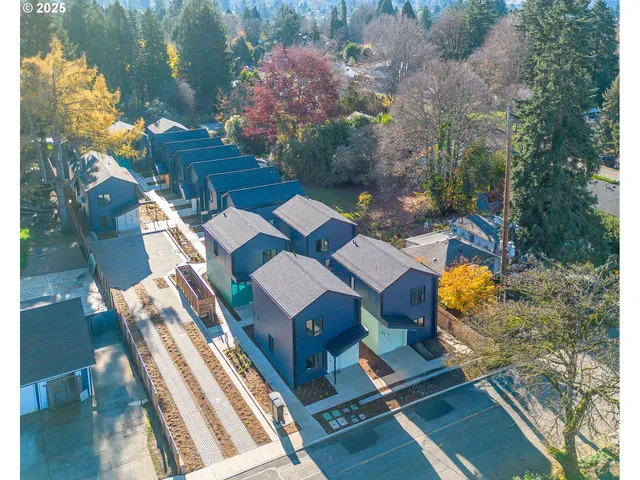 an aerial view of multiple house