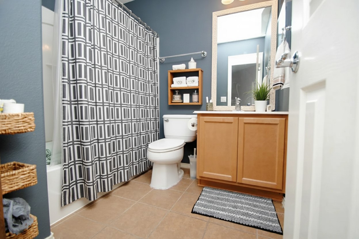 16427 Kettlebrook Lane Houston, TX 77049 - Photo 22 of 27 a bathroom with a toilet and a sink
