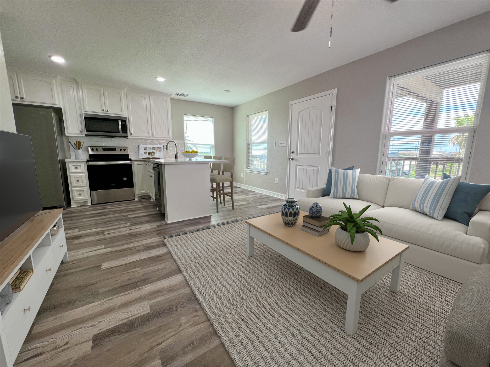 511 Caisson Street Surfside Beach, TX 77541 - Photo 3 of 33 a living room with furniture and a wooden floor