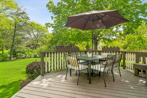 a view of a patio on the roof deck