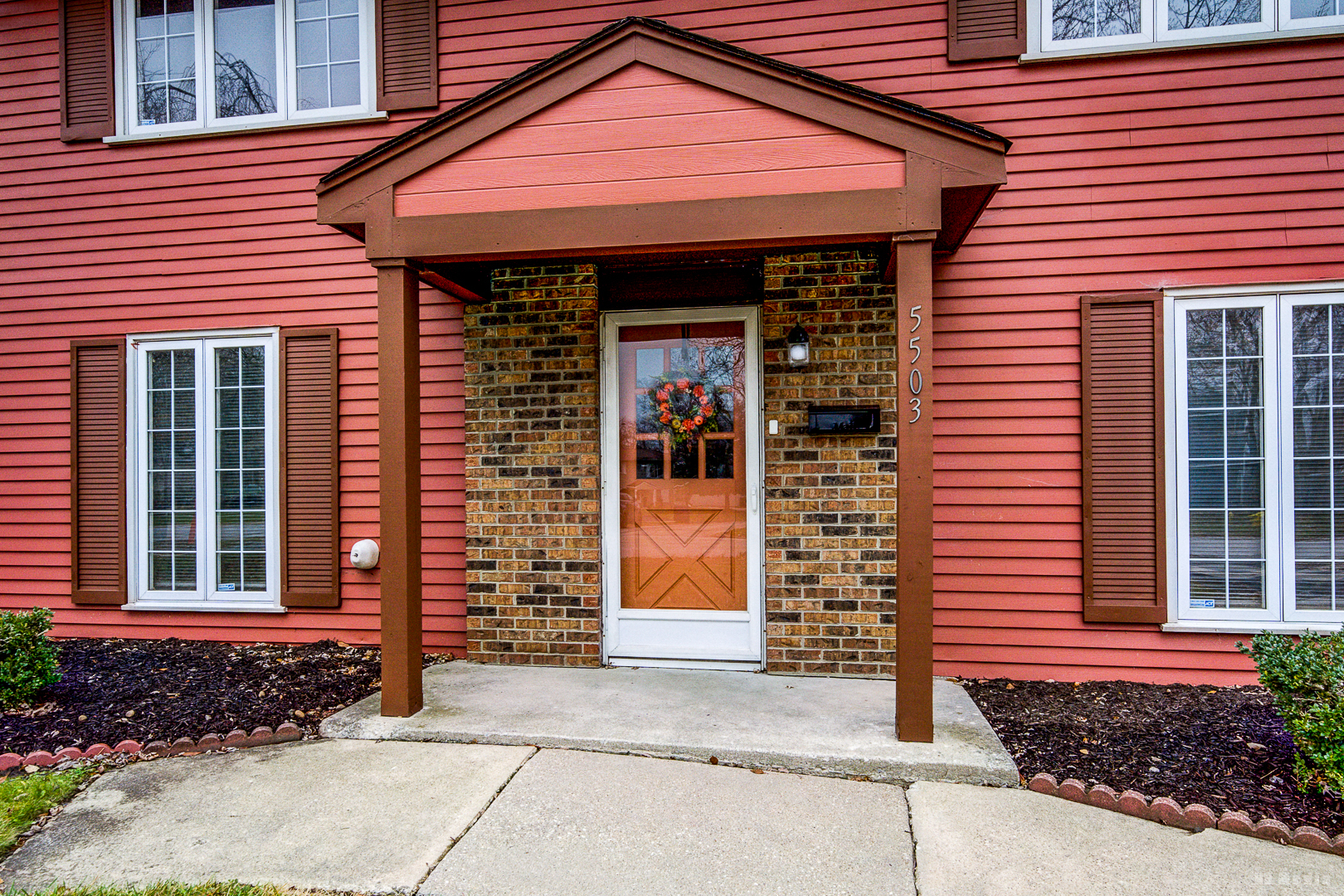 a front view of a house