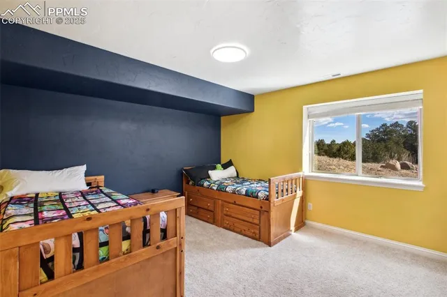a bedroom with furniture and a window