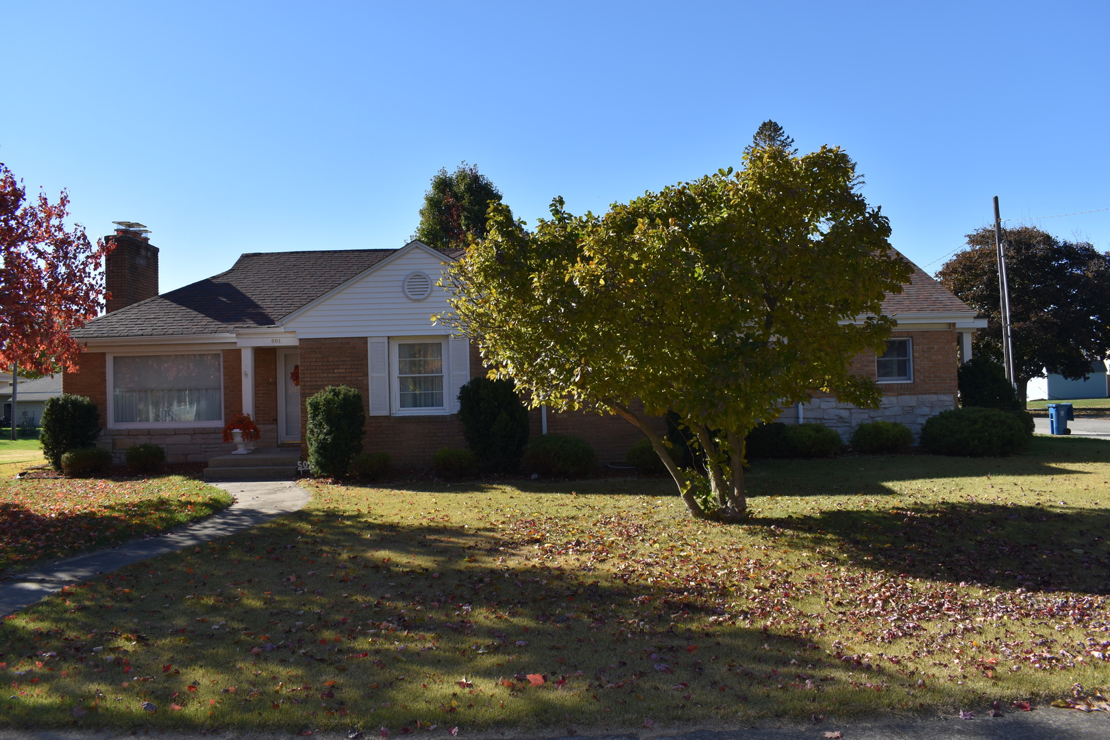 501 South Main Street Flanagan, IL 61740 - Photo 1 of 36 a front view of a house with a yard covered with snow