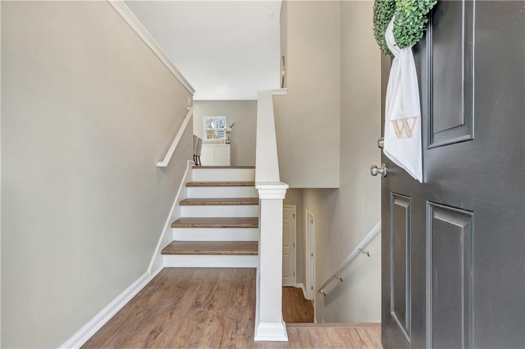 68 Skyview Road Senoia, GA 30276 - Photo 5 of 51 a view of entryway with wooden floor and stairs