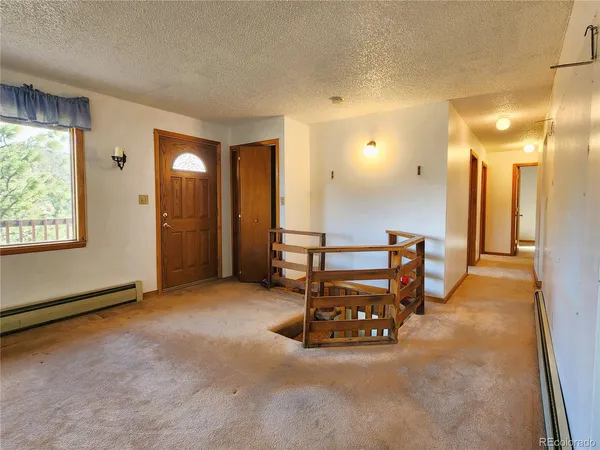 a view of street with sitting area