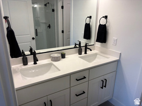 12 South Moonlit Road Mapleton, UT 84664 - Photo 7 of 14 Full bath with double vanity and a stall shower