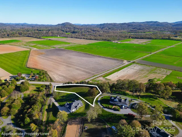 an aerial view of a house with a garden