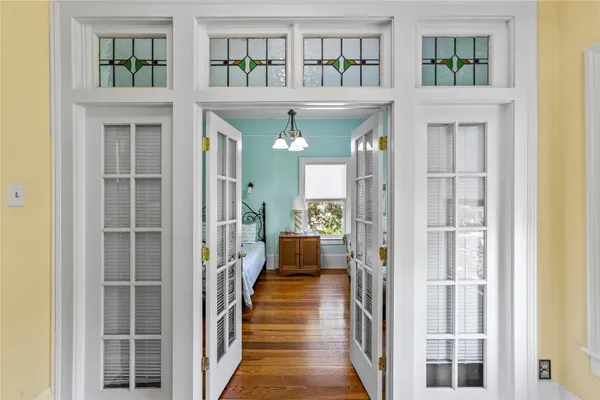 a view of a entryway of a house