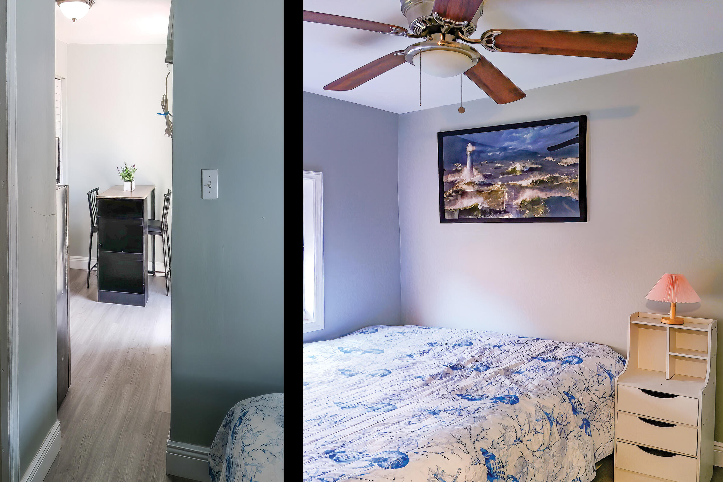 G34 Miriam Street Key West, FL 33040 - Photo 15 of 17 a bedroom with a bed and a chandelier