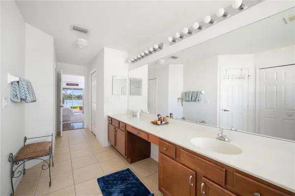 a bathroom with a sink double vanity