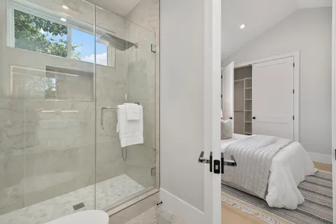 a bathroom with a shower