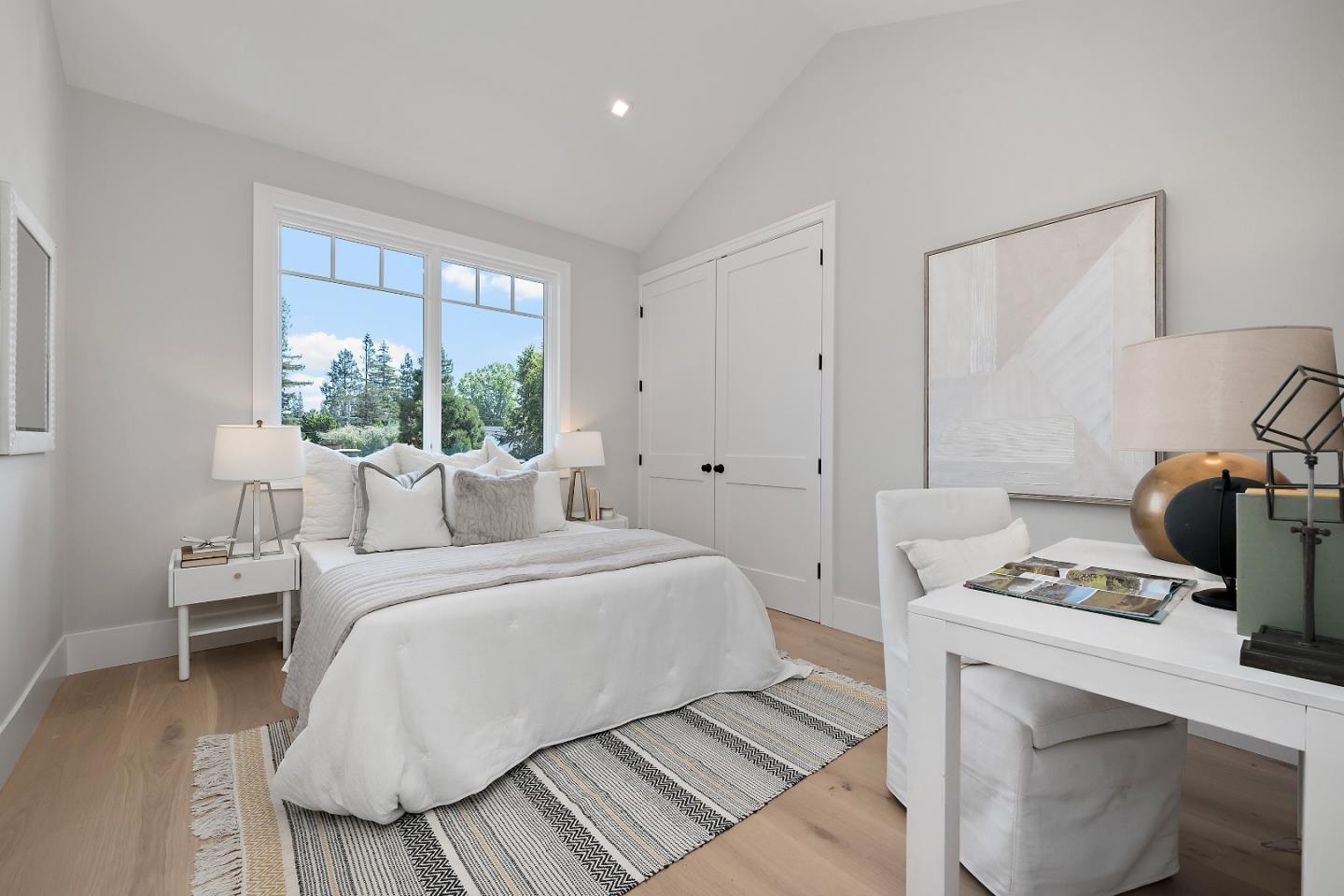 263 Belmont Avenue Redwood City, CA 94061 - Photo 27 of 32 a bedroom with a bed and large windows