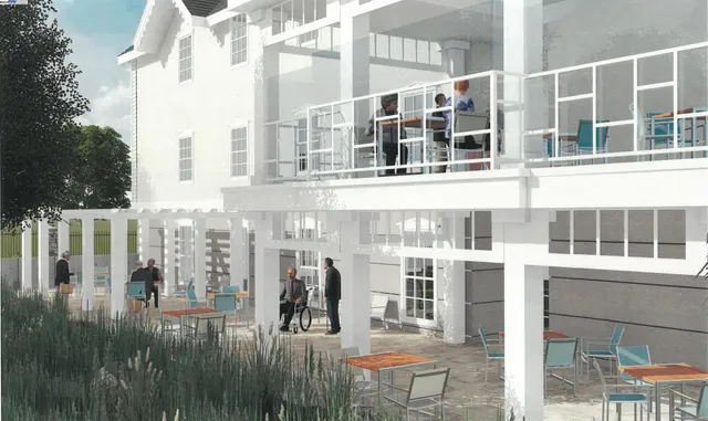 a view of a building with a lot of windows