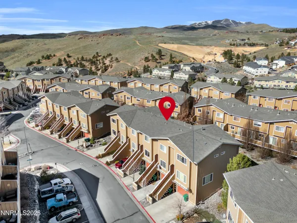 an aerial view of a house