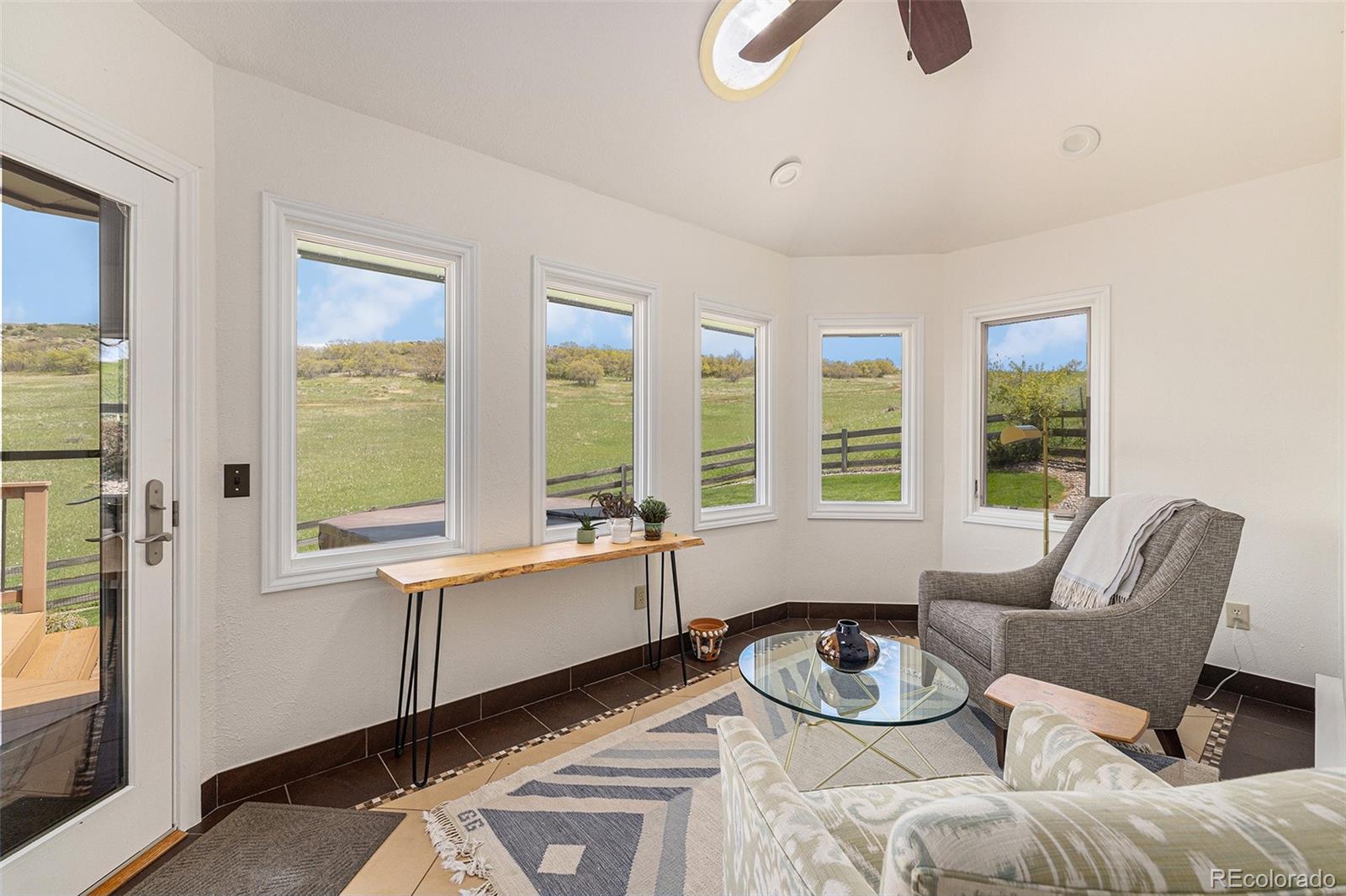 8 Blue Grouse Ridge Road Littleton, CO 80127 - Photo 19 of 49 a living room with furniture and a large window