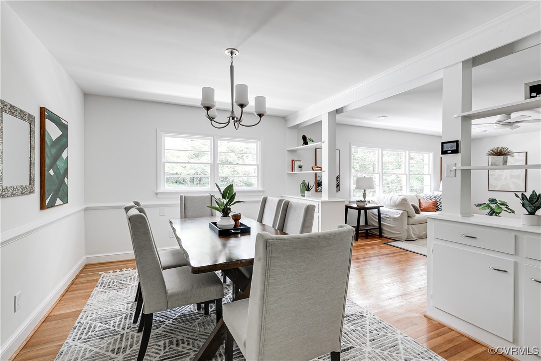 7654 Cherokee Road Richmond, VA 23225 - Photo 10 of 35 a view of a dining room with furniture window and wooden floor