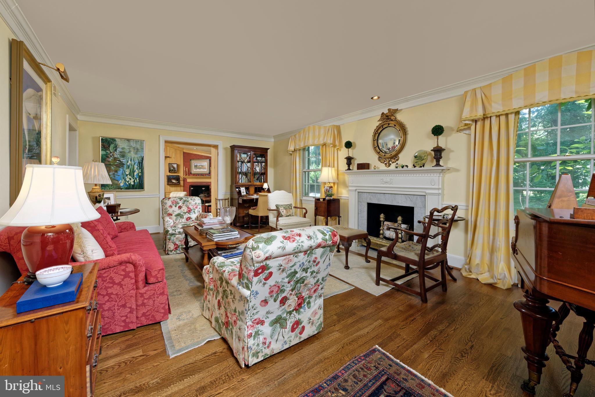 23358 Dover Road Middleburg, VA 20117 - Photo 8 of 41 Formal living room anchored by a fireplace