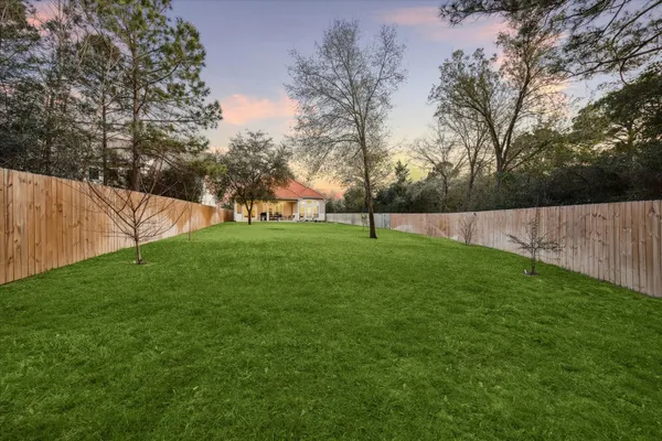 a view of garden with trees